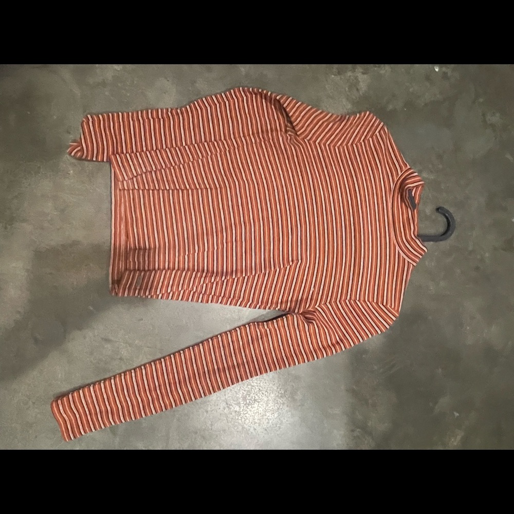 Hollister striped long sleeved mock neck